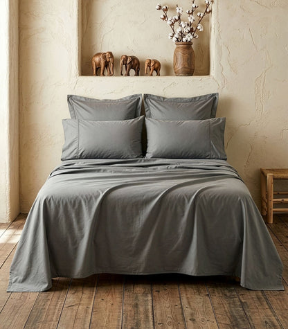 Organic Cotton Sateen Sheet Set - Luxe - DarkGrey