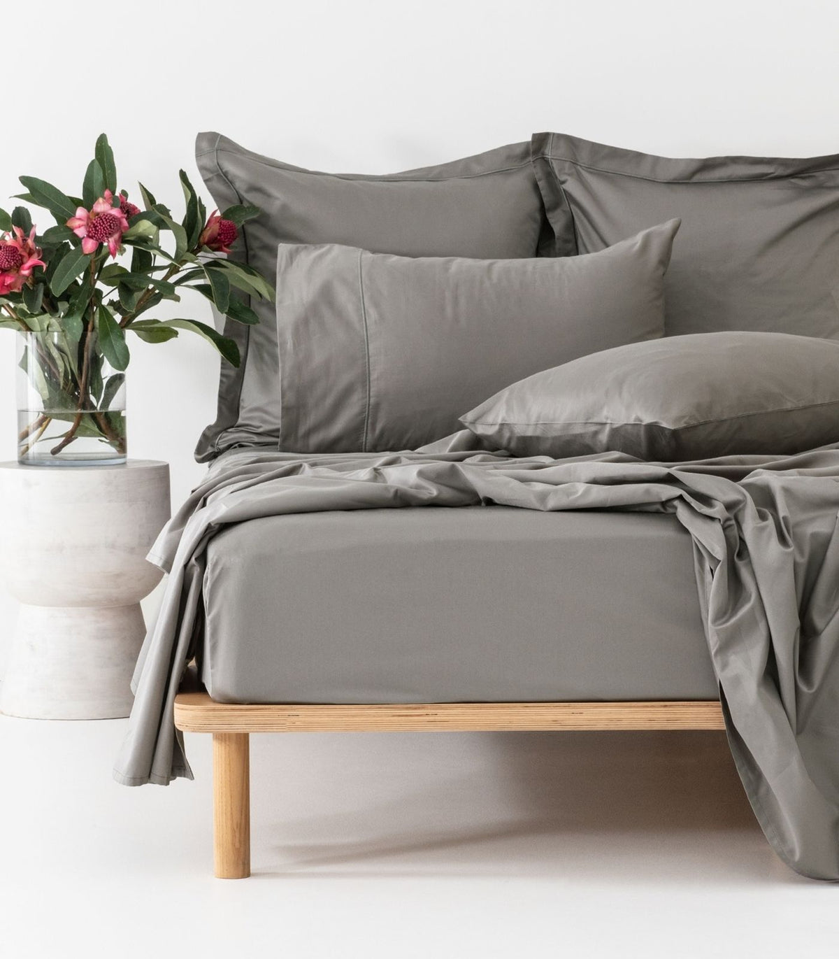 Organic Cotton Fitted - Sateen Sheet Luxe - DarkGrey