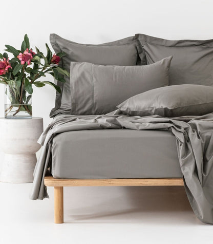 Organic Cotton Fitted - Sateen Sheet Luxe - DarkGrey