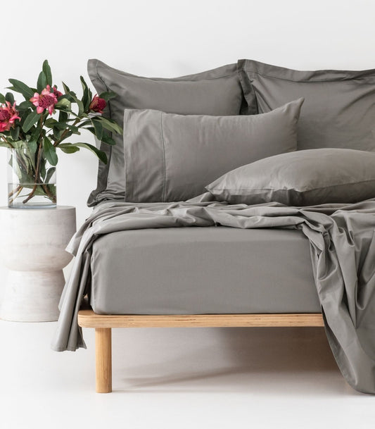 Organic Cotton Fitted - Sateen Sheet Luxe - DarkGrey