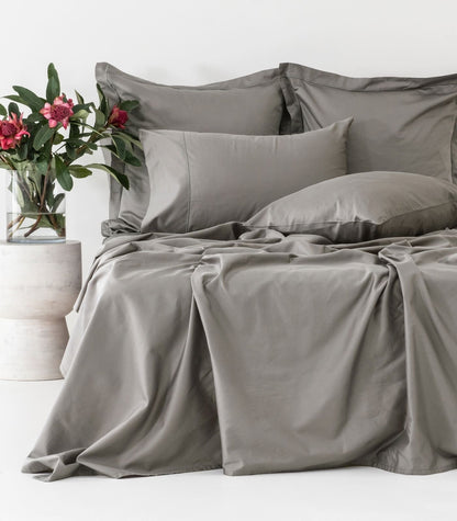Organic Cotton Sateen Sheet Set - Luxe - DarkGrey
