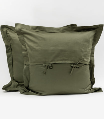 European Sateen Luxe Pillow Cases - Moss