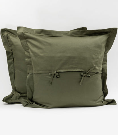 European - Sateen Pillow Cases (Pair) - Luxe - Limited Edition - Moss