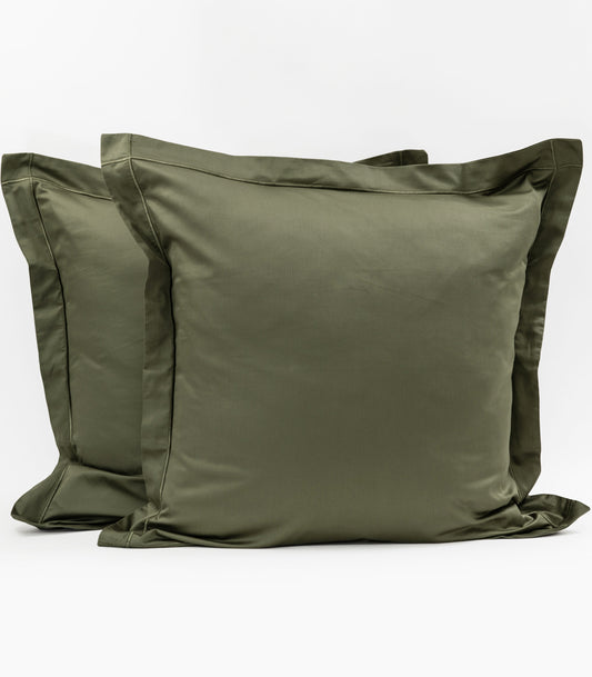 European Sateen Luxe Pillow Cases - Moss