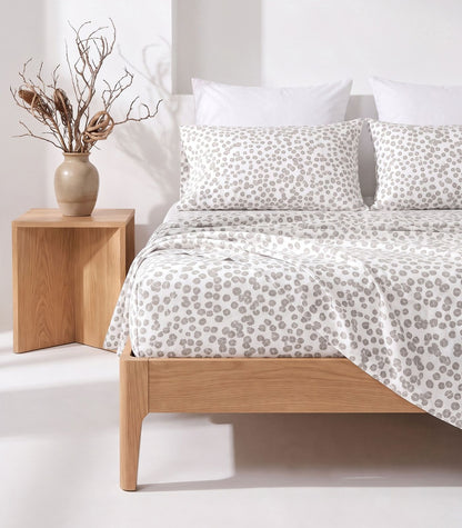 Organic Cotton Sateen Sheet Set - Luxe - Limited Edition - Floating Petals Aloe