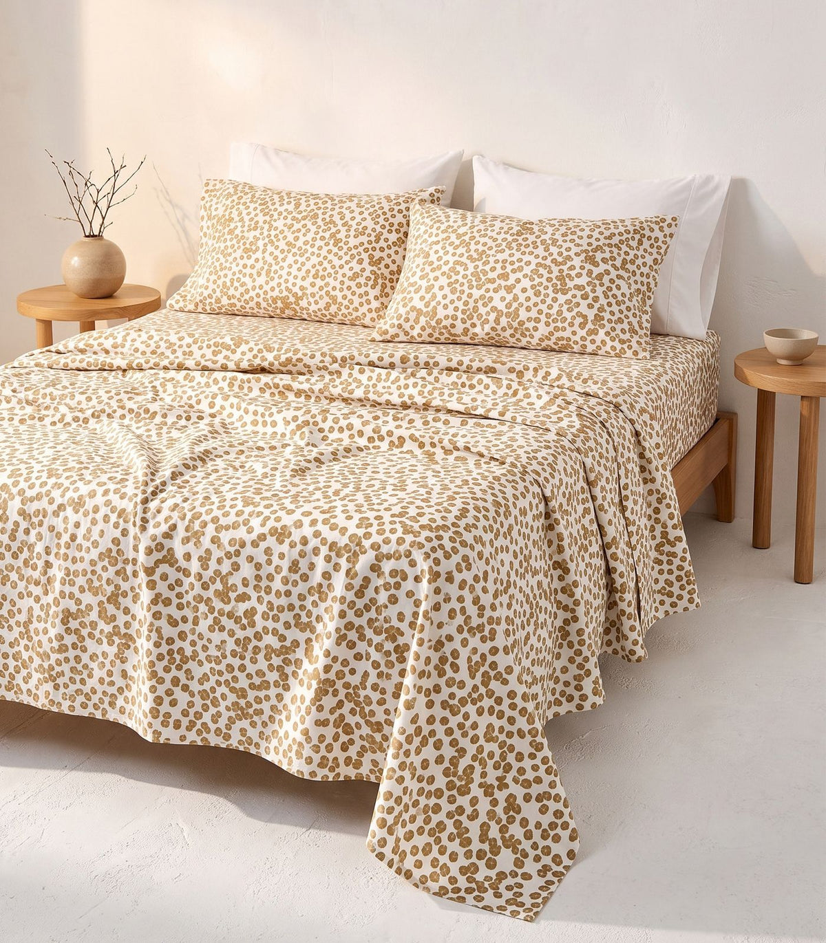 Organic Cotton Sateen Sheet Set - Luxe - Limited Edition - Floating Petals Umber