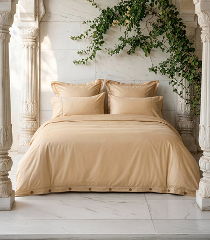 Sateen Luxe Quilt Cover Set - Golden Sand