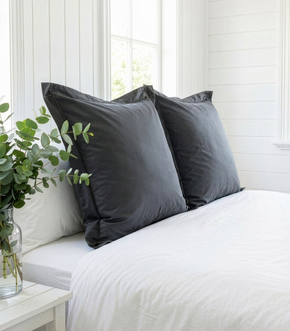 European Sateen Luxe Pillow Cases - Graphite