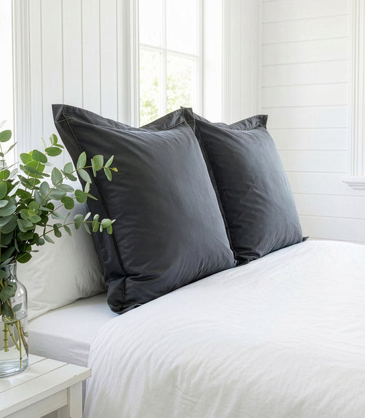 European Sateen Luxe Pillow Cases - Graphite