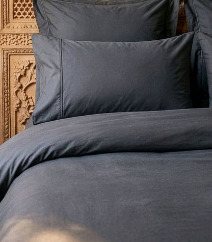 Organic Cotton Sateen Quilt Cover Set - Luxe - Graphite