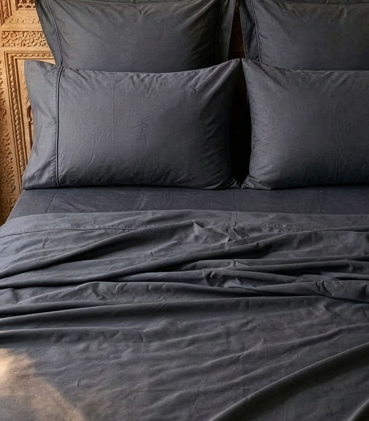 Organic Cotton Sateen Sheet Set - Luxe - Graphite