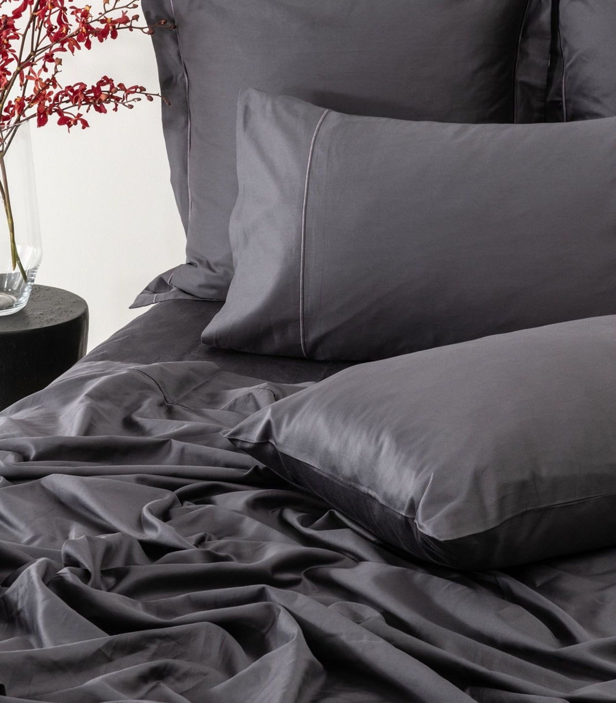 Organic Cotton Sateen Sheet Set - Luxe - Graphite