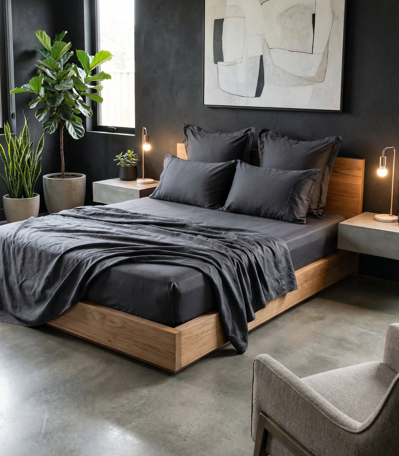 Sateen Luxe Sheet Set - Graphite