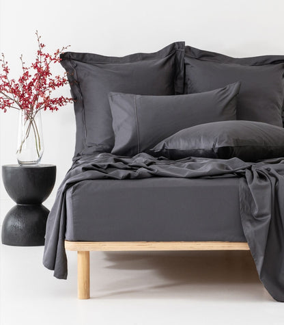Organic Cotton Fitted - Sateen Sheet Luxe - Graphite