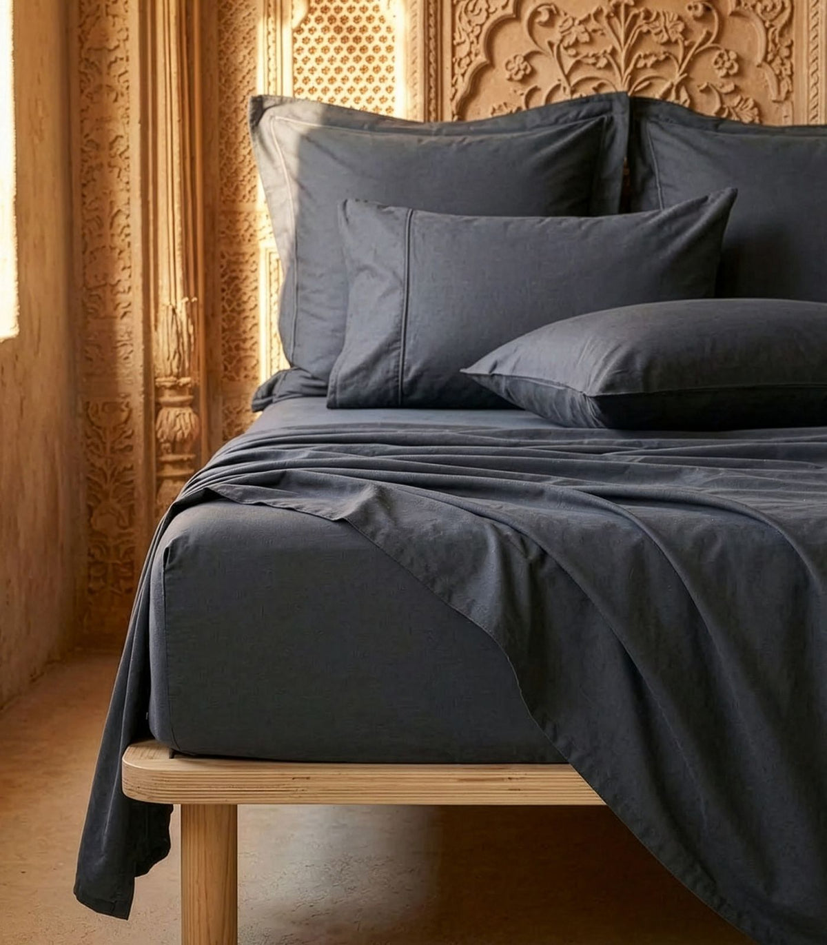 Organic Cotton Sateen Sheet Set - Luxe - Graphite