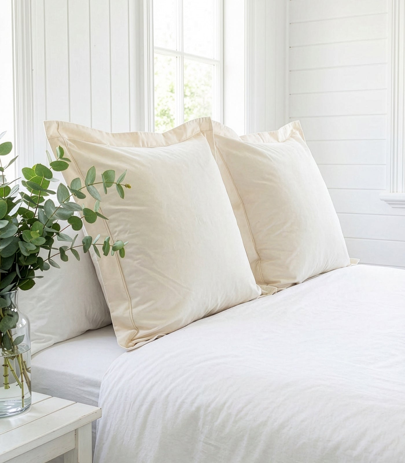 European Sateen Luxe Pillow Cases - Ivory