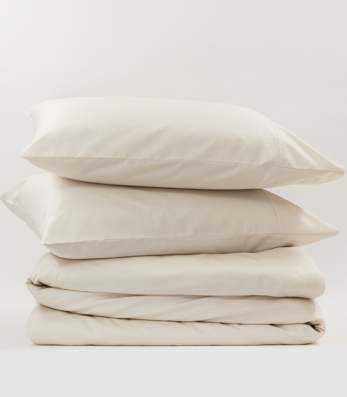 Sateen Luxe Quilt Cover Set - Ivory