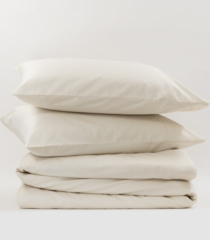 Sateen Luxe Quilt Cover Set - Ivory