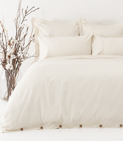 Sateen Luxe Quilt Cover Set - Ivory