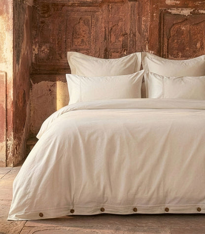 Organic Cotton Sateen Quilt Cover Set - Luxe - Ivory