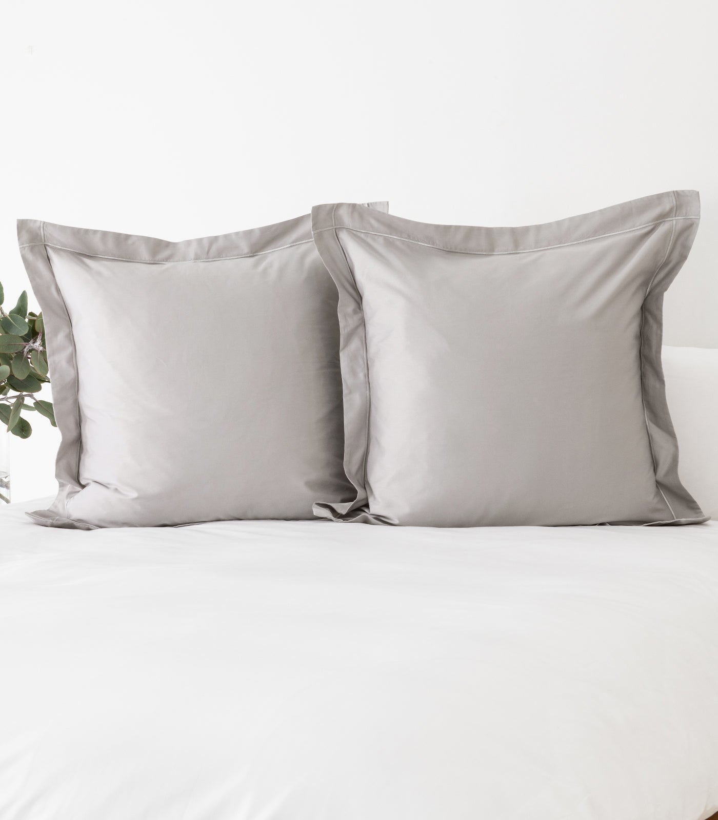 European Sateen Luxe Pillow Cases - Light Grey