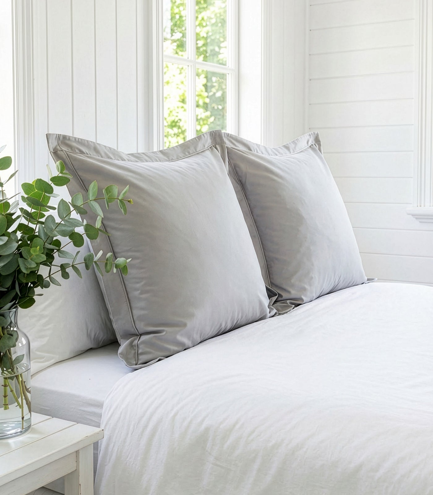 European Sateen Luxe Pillow Cases - Light Grey