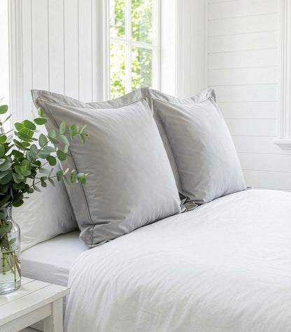 European Sateen Luxe Pillow Cases - Light Grey