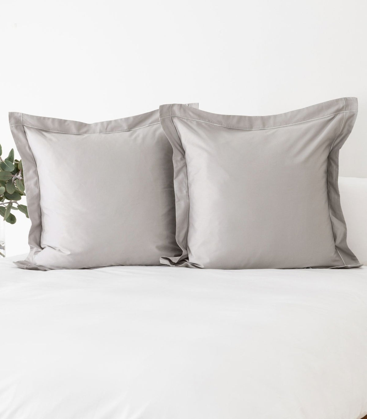 European - Sateen Pillow Cases (Pair) - Luxe - Limited Edition - LightGrey