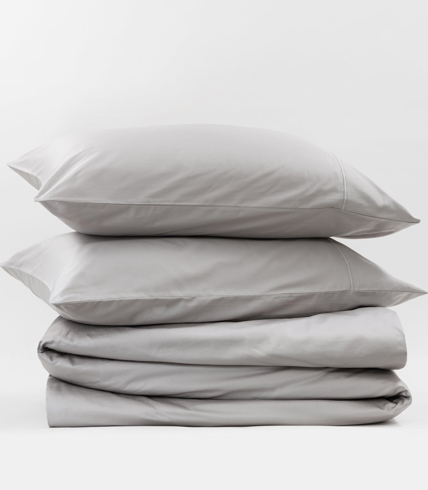 Sateen Luxe Quilt Cover Set - Light Grey