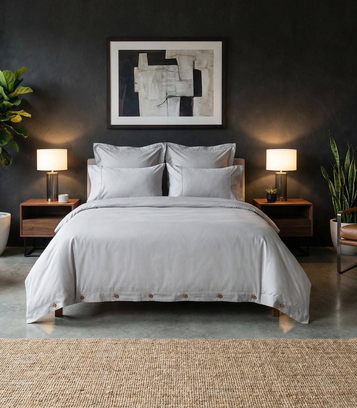 Sateen Luxe Quilt Cover Set - Light Grey