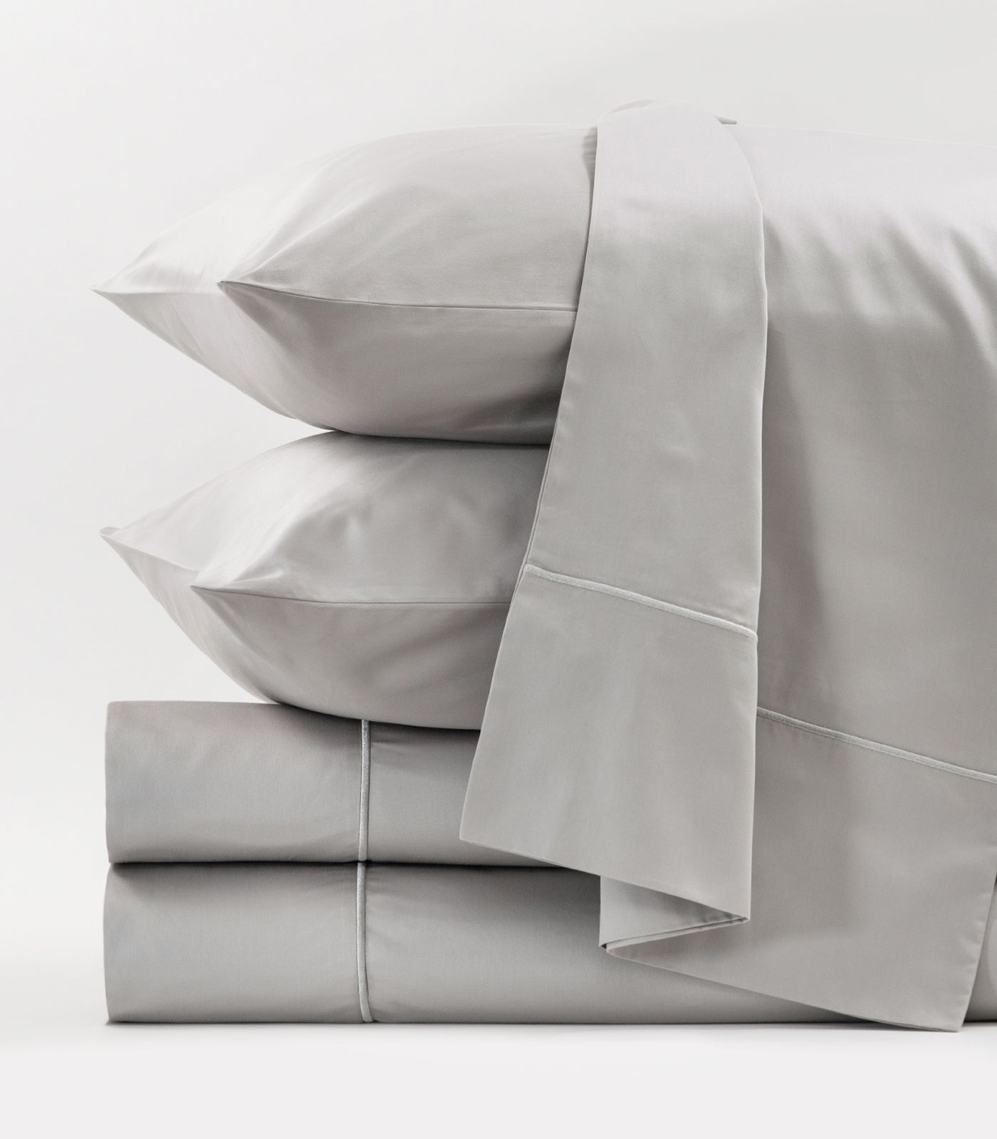 Sateen Luxe Sheet Set - Light Grey