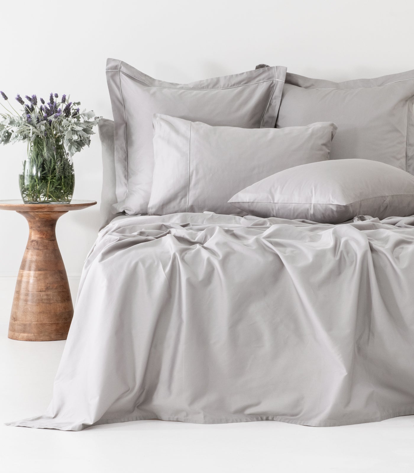 Sateen Luxe Sheet Set - Light Grey