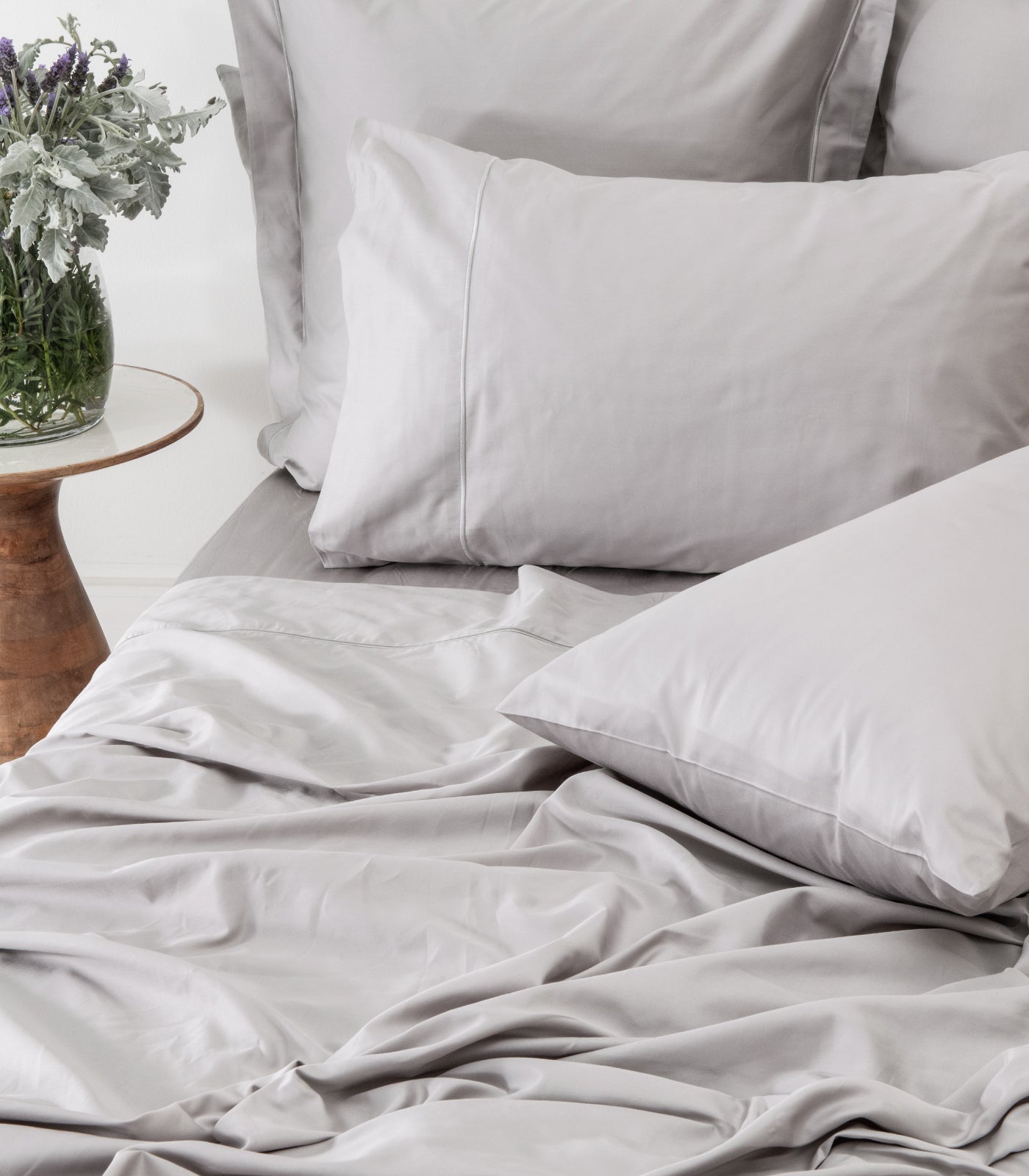 Sateen Luxe Sheet Set - Light Grey