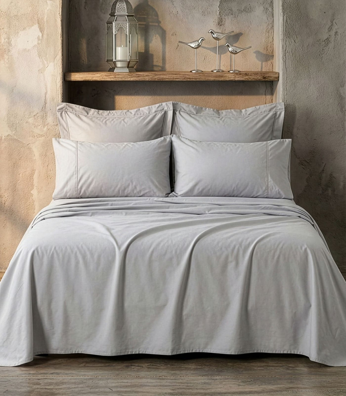 Organic Cotton Sateen Sheet Set - Luxe - LightGrey