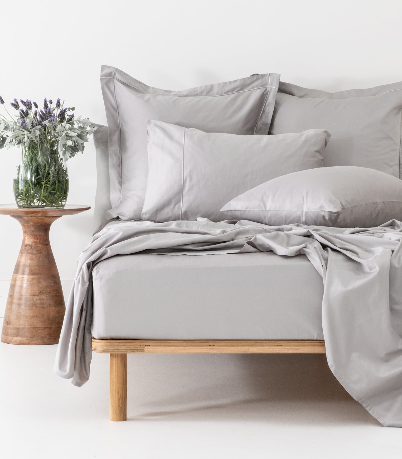 Sateen Luxe Sheet Set - Light Grey