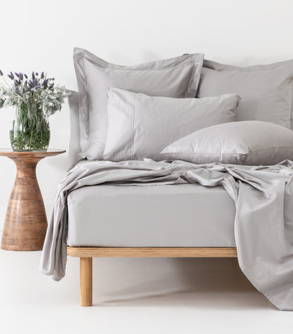 Sateen Luxe Sheet Set - Light Grey