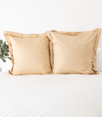 European - Sateen Pillow Cases (Pair) - Luxe - Limited Edition - Macadamia