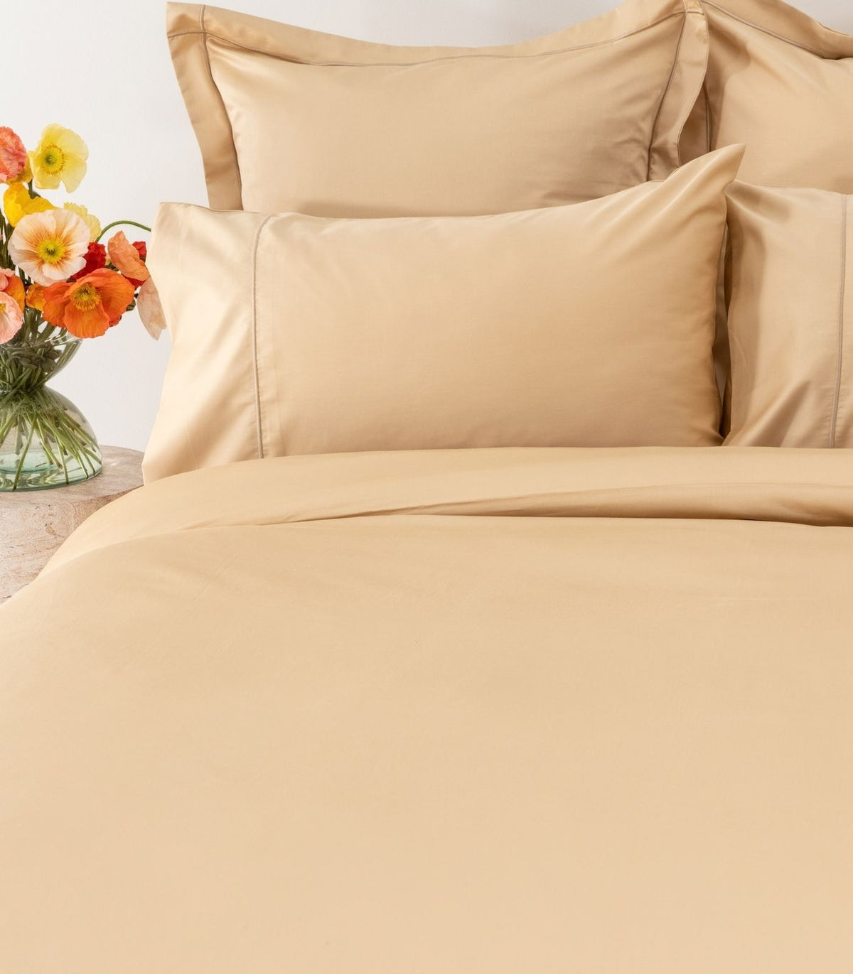 Organic Cotton Sateen Quilt Cover Set - Luxe - Macadamia