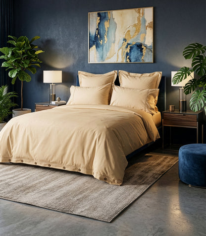 Sateen Luxe Quilt Cover Set - Golden Sand