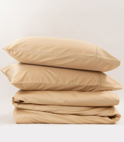 Organic Cotton Sateen Quilt Cover Set - Luxe - Macadamia
