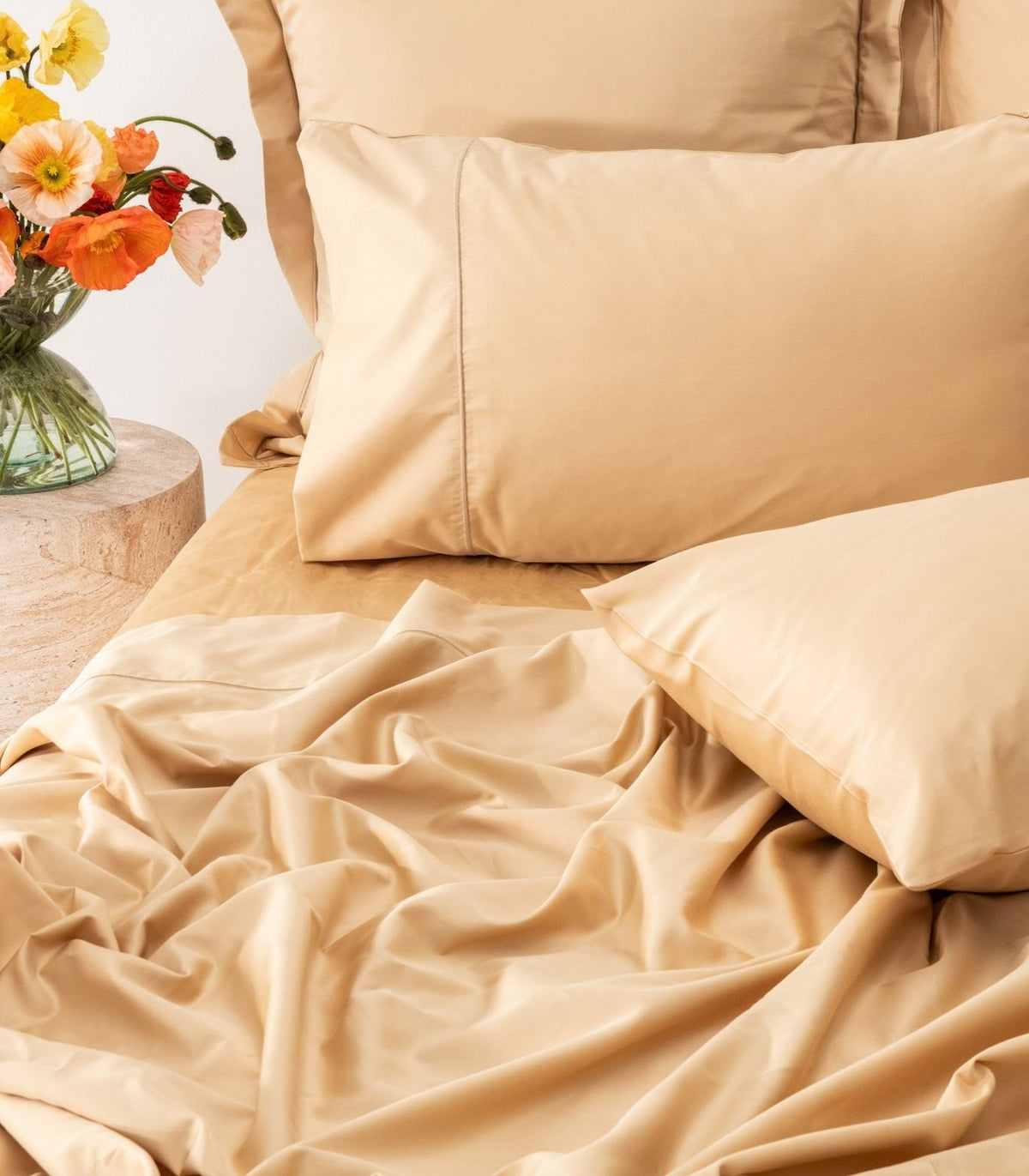 Organic Cotton Sateen Sheet Set - Luxe - Macadamia