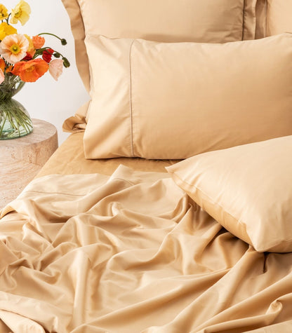 Organic Cotton Sateen Sheet Set - Luxe - Macadamia