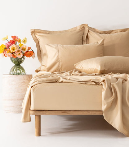 Organic Cotton Fitted - Sateen Sheet Luxe - Macadamia