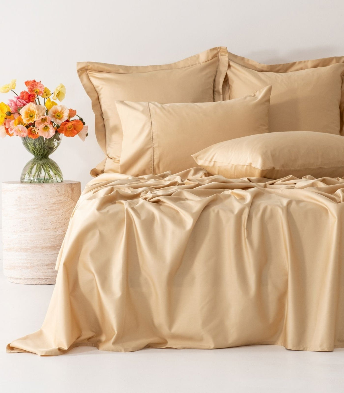 Organic Cotton Sateen Sheet Set - Luxe - Macadamia