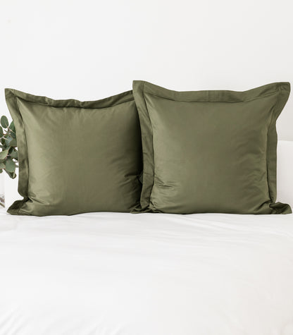 European Sateen Luxe Pillow Cases - Moss