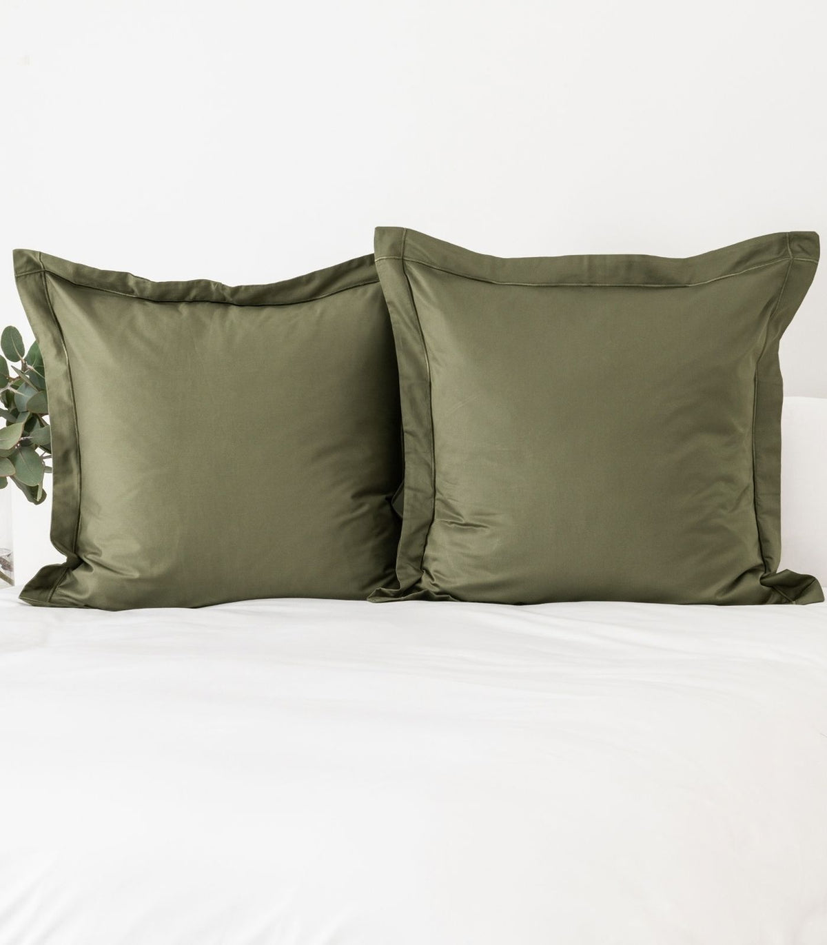European - Sateen Pillow Cases (Pair) - Luxe - Limited Edition - Moss