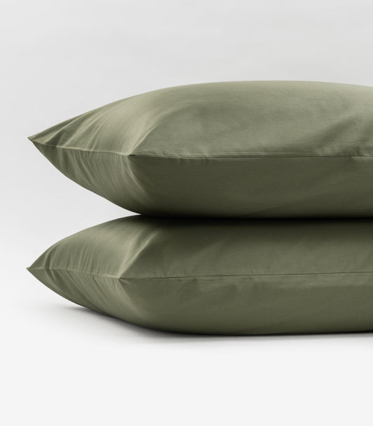 Sateen Luxe Pillow Cases - Moss