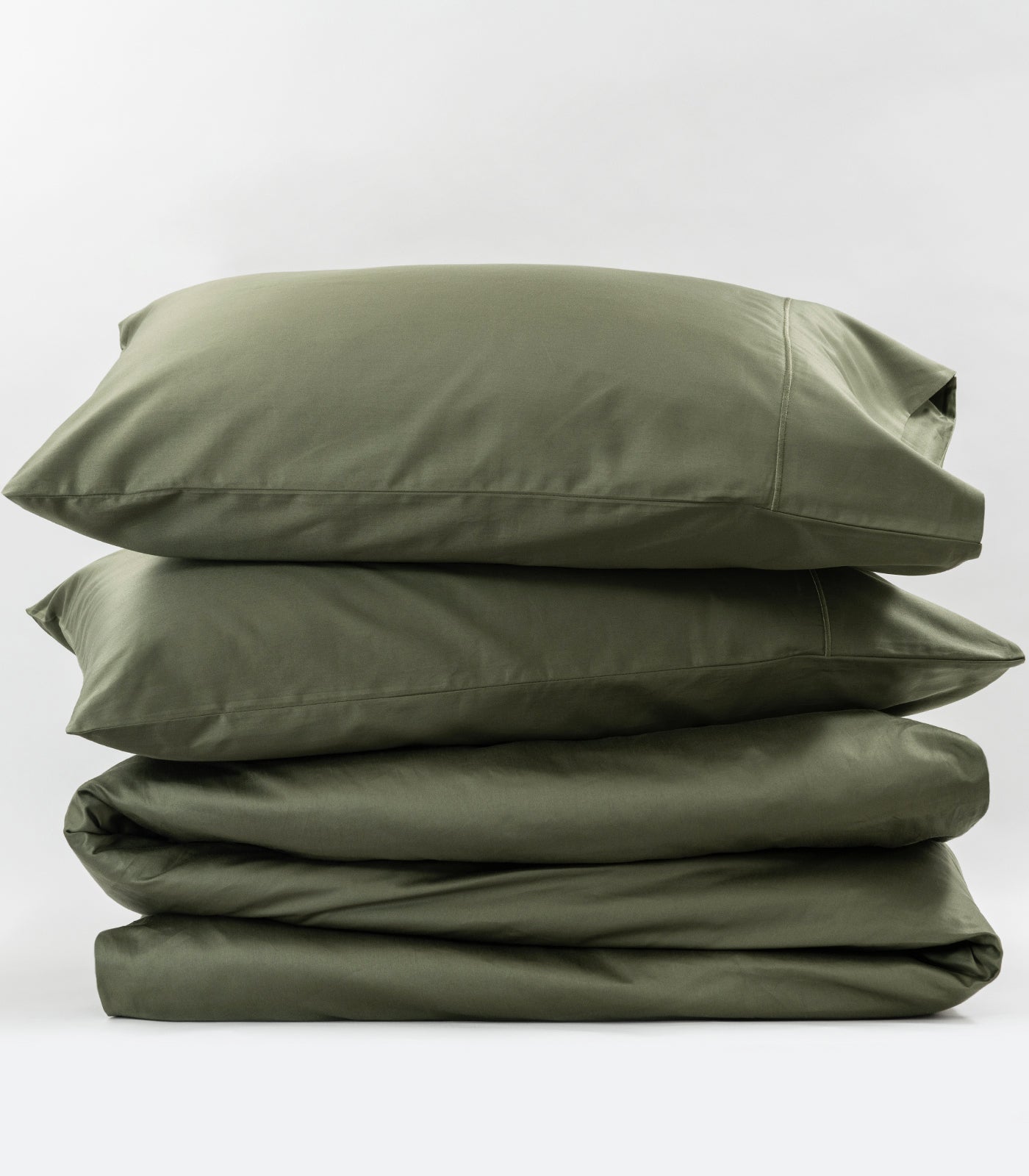 Sateen Luxe Quilt Cover Set - Moss