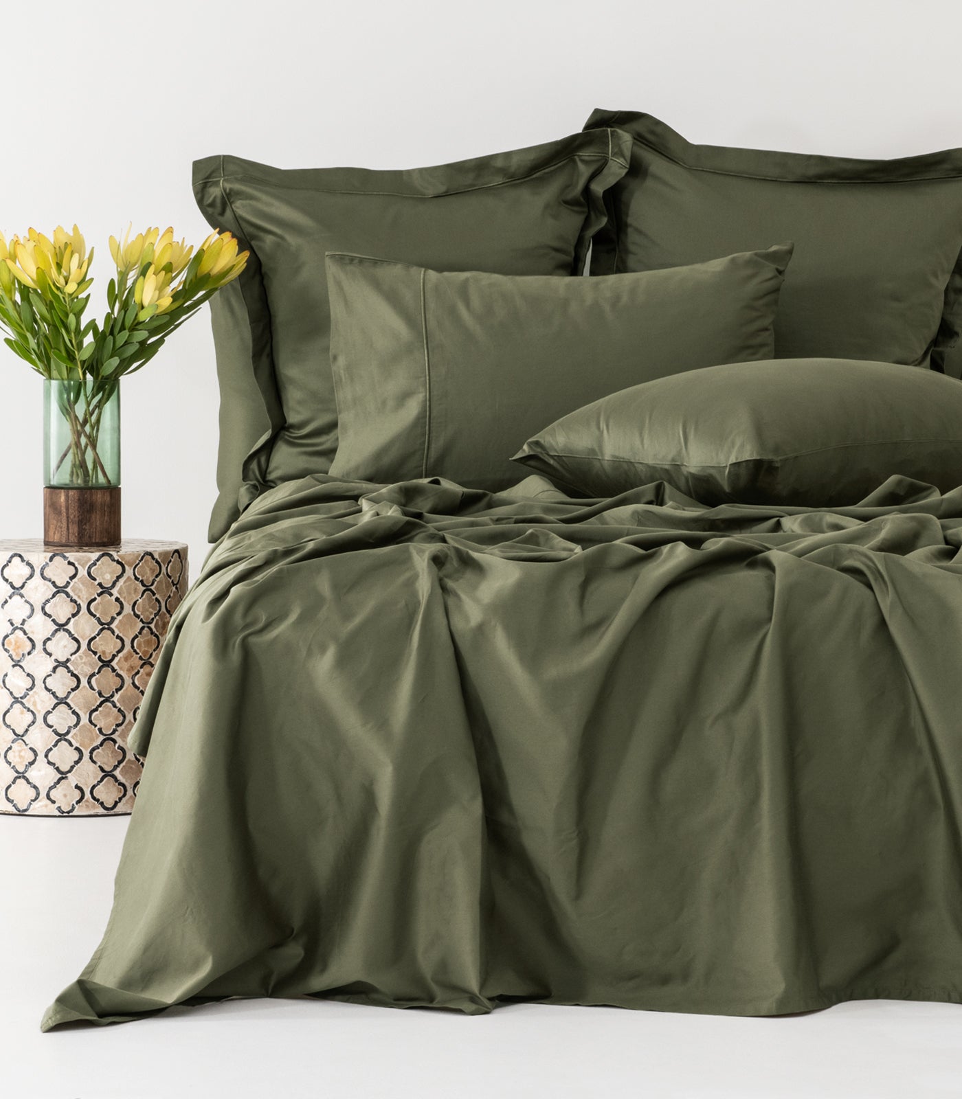 Sateen Luxe Sheet Set - Moss
