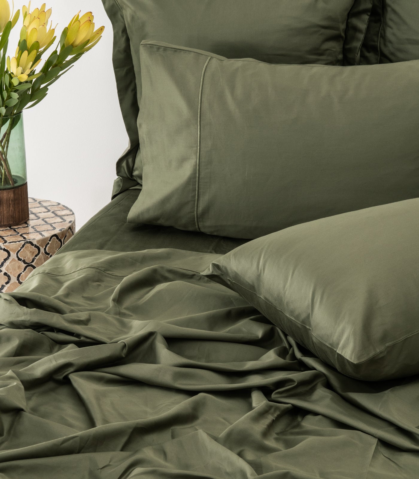 Sateen Luxe Sheet Set - Moss
